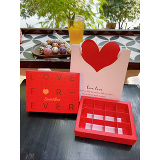 hộp socola đỏ love kèm túi