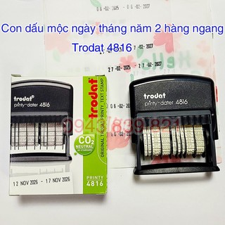 Con dấu mộc ngày tháng năm 2 hàng ngang xoay thay đổi số