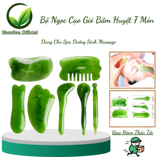 Bộ ngọc thạch 7 món massage mặt | cạo gió dành cho dưỡng sinh spa