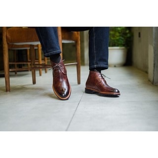 Giày Cao Cổ Nam Kiểu Dáng Chukka Boot Chất Liệu Da Bê Thương Hiệu KNAR (UPPSALA)