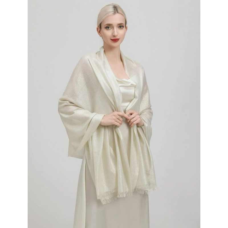 [KT01] Khăn choàng nữ bản to vải lụa mỏng mix saquin KT 190x80cm