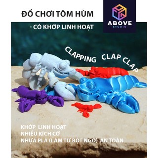 Mô hình Tôm Hùm Lobster đáng yêu có khớp chuyển động linh hoạt, đồ chơi giáo dục, sản phẩm in 3D