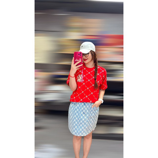 (CHÍNH HÃNG) Áo New Era monogram đỏ