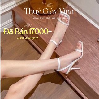 GIÀY SANDAL CAO GÓT NỮ ĐẾ NHỌN 7-9PHÂN QUAI MẢNH MÀU ĐEN TRẮNG HOT 2024 THUÝ GIÀY VINA STORE - SD001