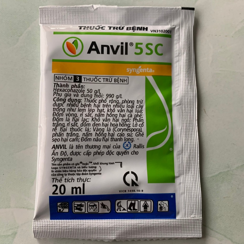 Chế phẩm Anvil 5SC chính hãng Syngenta (20ml) trừ nấm bệnh hoa hồng, phong lan, cây cảnh