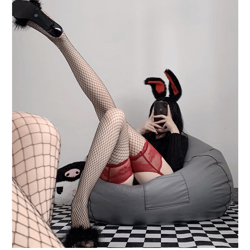 Garter sexy liền tất vớ lưới hoa đen đỏ trắng quyến rũ garters phối đồ cosplay / phụ kiện bar club hộp đêm BIKI T808 | BigBuy360 - bigbuy360.vn