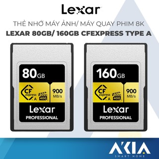 Thẻ nhớ máy ảnh/ máy quay phim lexar 80gb/ 160gb cfexpress type a gold, video chất lượng 8k, tốc độ đọc 900mb/s
