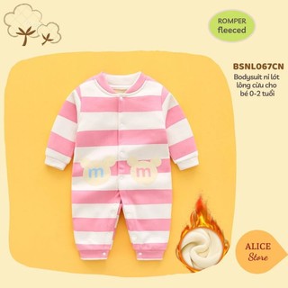 Quần áo trẻ em mùa đông💖FREESHIP💖 Bộ bodysuit liền thân lót nỉ nhung cao cấp cho bé sơ sinh từ 3-13kg hàng Quảng Châu