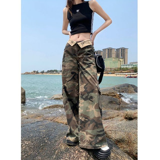 Quần Ống Suông Lật Lưng Túi Hộp Camo Ống Bo Ulzzang Cạp Thấp Y2K Mới Hot Hit 2024 It Girl Mặc Nhảy Hip Hop