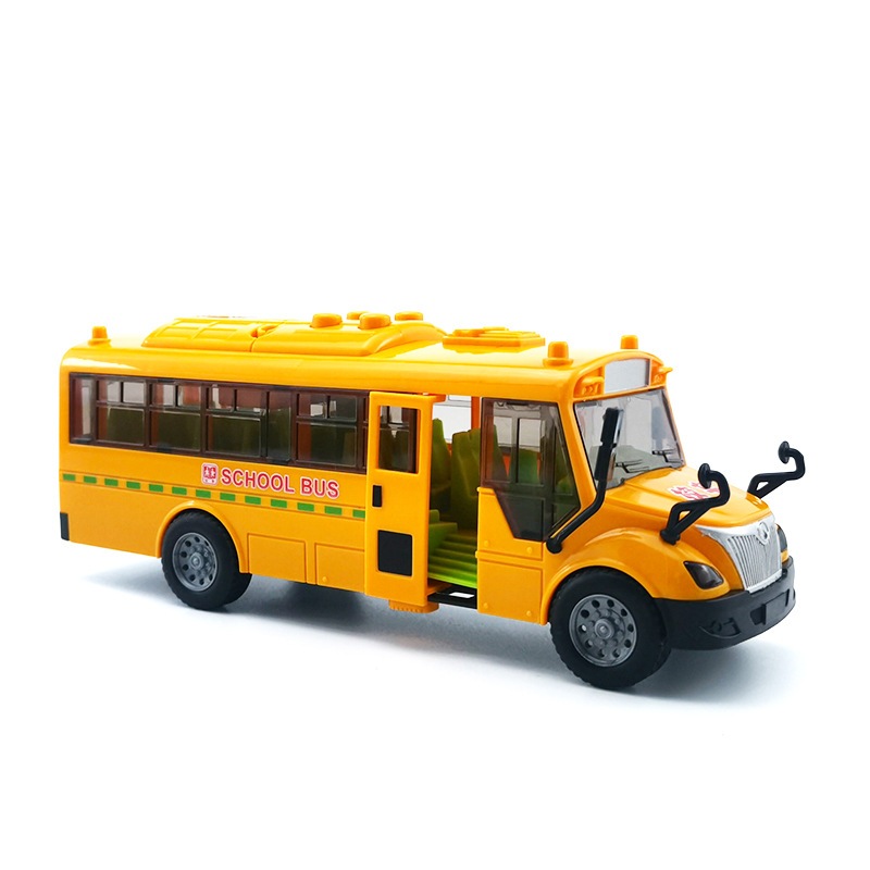 Xe buýt đồ chơi, school bus cho trẻ em, xe đồ chơi mở các cửa có đèn và nhạc. Món quà xe đồ chơi tặng bé trai.