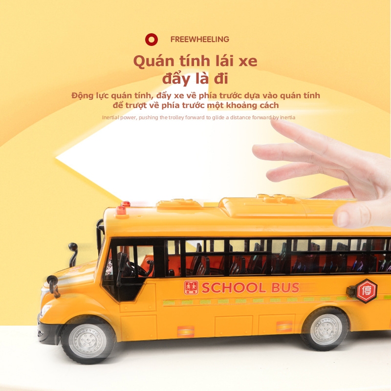 Xe buýt đồ chơi, school bus cho trẻ em, xe đồ chơi mở các cửa có đèn và nhạc. Món quà xe đồ chơi tặng bé trai.