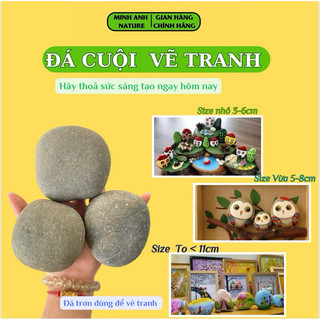 Đá Cuội Vẽ Tranh -Đá Cuội Trơn Để Vẽ Tranh- Đá Trang Trí -Đá Cuội Nhỏ Ghép Tranh- Que Gỗ -Đá Sỏi Trắng-Sỏi Biển- Cuội To