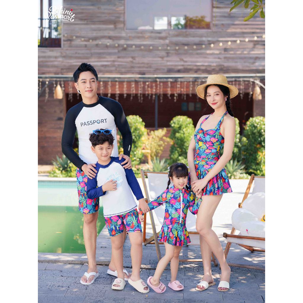 Quần Bơi Nam BIKINI PASSPORT kiểu form dài - màu Xanh Navy - BS479_NV