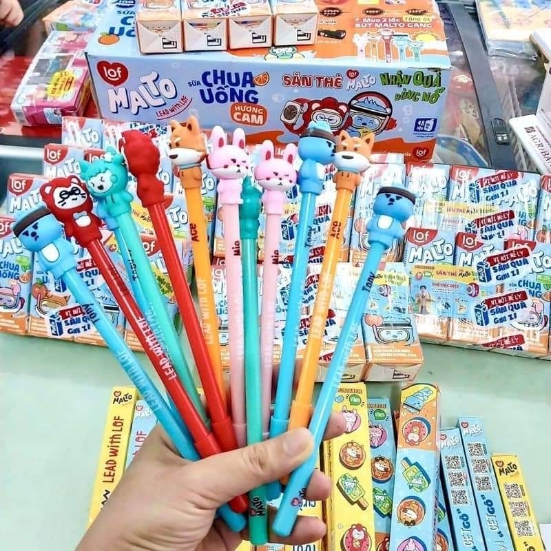 combo 6 bút bi xanh quà từ sữa malto