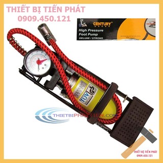 Bơm CENTURY 1 Van Có Đồng Hồ Báo Áp Suất Chuyên Bơm Xe Máy, Xe Đạp, Banh, Bóng...(Chính Hãng)
