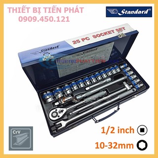 Bộ Tuýp 1/2" Gồm 25 Món STANDARD Cao Cấp Full Size Thép CR-V (Chính Hãng )