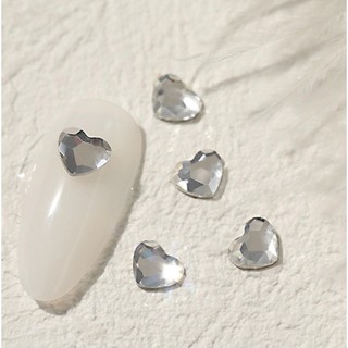 Phụ kiện đính trang trí móng tay set 10 charm viên đá hình trái tim trang trí móng tay