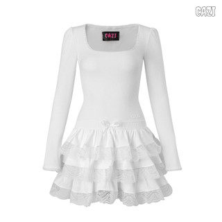 Váy cổ u chân váy xoè tầng - Rishima Dress