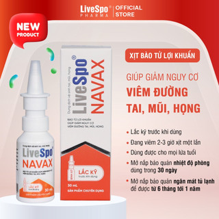 Bình xịt sẵn LiveSpo NAVAX Chuyên dụng - Giảm nguy cơ viêm tai mũi họng - Hộp nhựa 30ml
