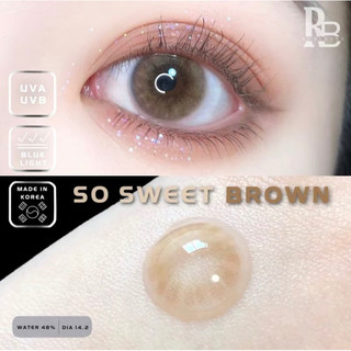 Kính Áp Tròng RUBYEYES Màu Nâu So Sweet Brown, Lens Mắt Màu Nâu Tây 0 Độ Tặng Khay Gương Dụng Cụ BST BEARLENS