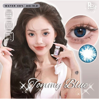 Kính Áp Tròng RUBYEYES Màu Xanh Tommy Blue, Lens Màu Xanh Mắt Mèo Tặng Khay Gương Dụng Cụ BST BEARLENS