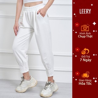 Quần tập gym nữ freesize dáng baggy bo gấu thời trang QD21 - LEERY