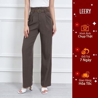Quần suông lưng cao công sở nữ, thiết kế chất vải đẹp loại QS-02 - LEERY