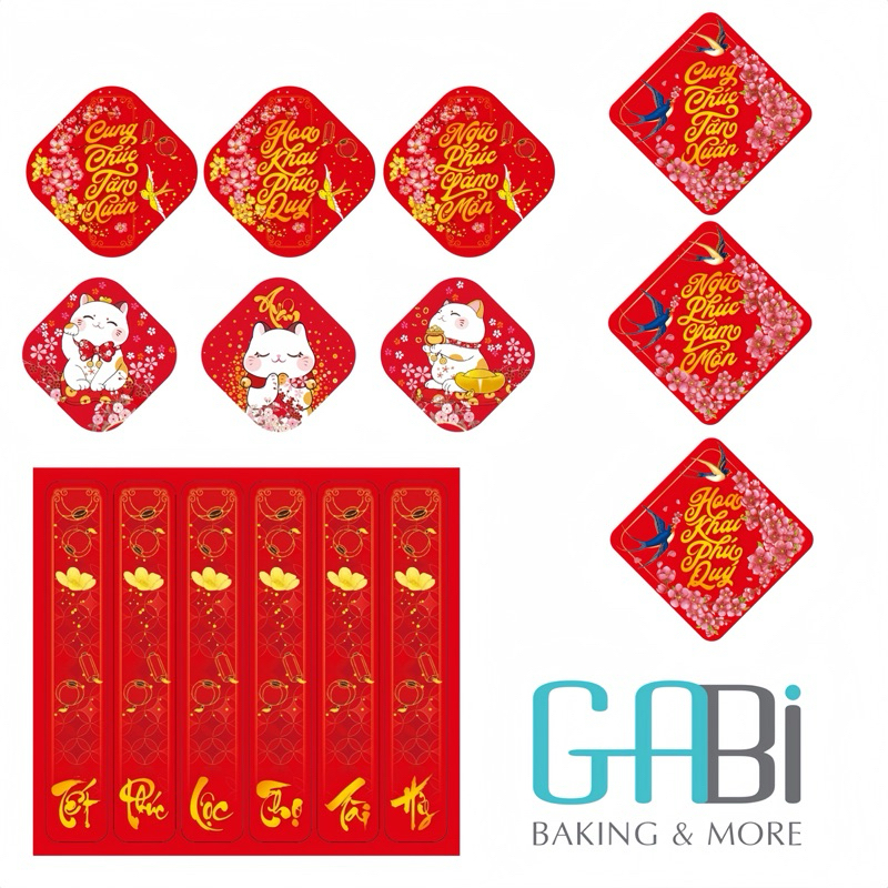 Tem/Sticker chủ đề Tết (nhiều mẫu)