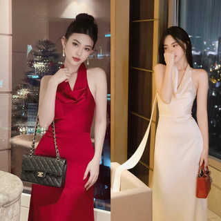Đầm lụa thiết kế body cổ đổ cao cấp sang trọng và quý phái_ LeyLa