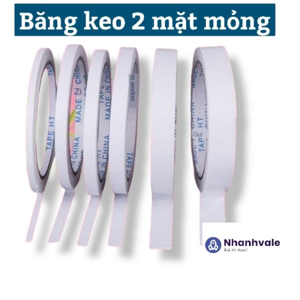 Băng keo 2 mặt mỏng các loại 1.2F - 2F - 2F4