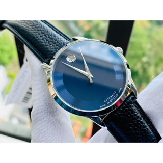 ĐỒNG HỒ NAM CHÍNH HÃNG Movado 0607123 Automatic Blue Dial Sapphire Black Leather For Men