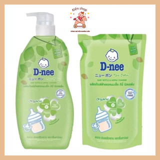 Nước rửa bình sữa dnee organic mẫu mới, chai - túi nước rửa bình và rau củ dnee thái lan