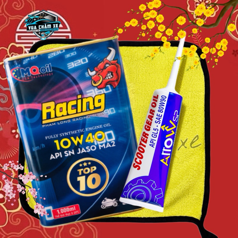 Nhớt Phạm Long Racing Tặng Nhớt Láp + Khăn ( xe số tay ga chạy êm bốc)