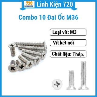 Combo 10 vít sắt M36 nhiều kích thước