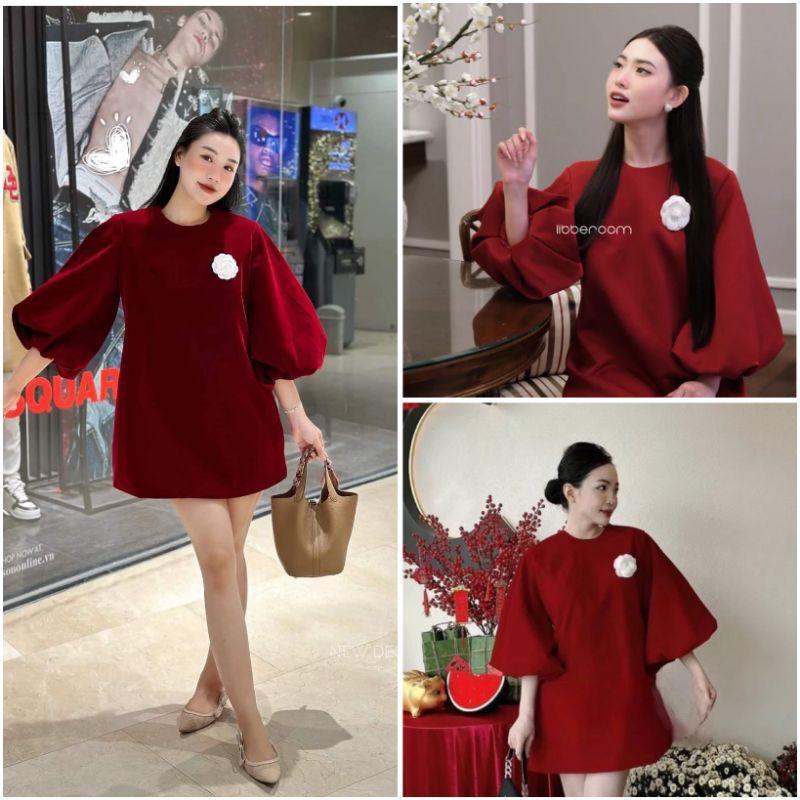 Váy nhung bồng 40 - 110kg, đầm bigsize đi tiệc chất nhung đẹp