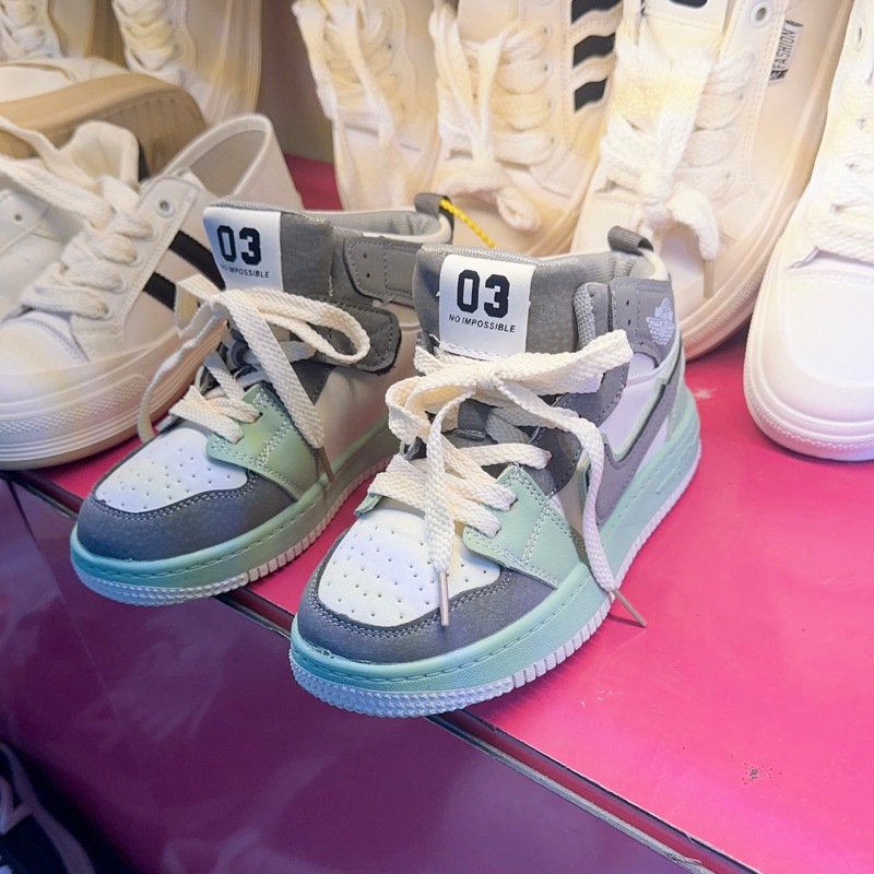 GIÀY THỂ THAO CAO CỔ MÀU XANH CHO BÉ TRAI, BÉ GÁI SIZE 32-37