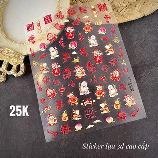 Sticker tết-aticker lụa cao cấp-sticker Tomoni chính hãng-sticker lụa-Đồ Nails Nhật Quyên