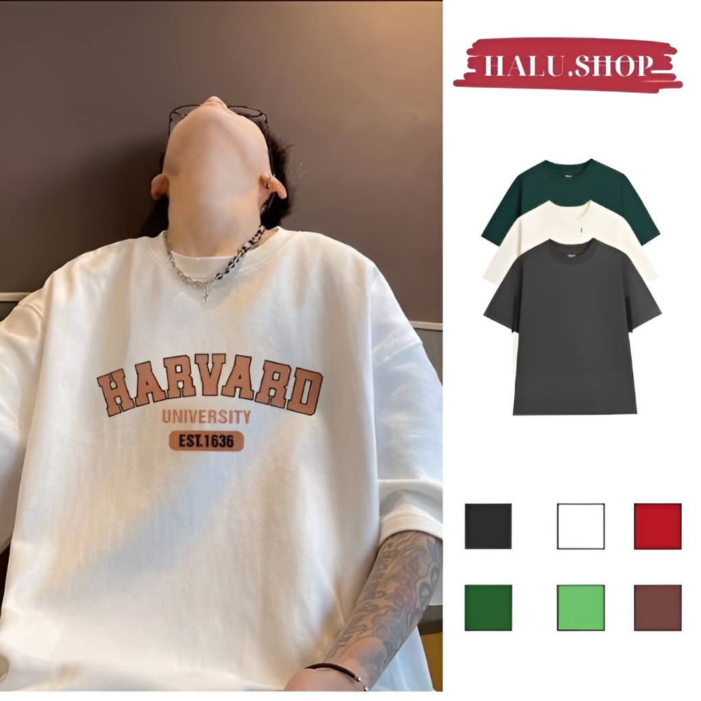 Áo Thun Tay Lỡ Cotton Khô 3158 Form Rộng Nam Nữ HARVARD