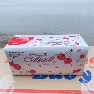 Combo sốc 10 gói khăn giấy rút silkwell cherry 280 tờ 2 lớp, giấy ăn đa năng dạng gói chuyên dụng hàng chính hãng