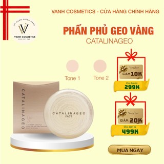 Phấn Phủ Geo Vàng Hàn Quốc Lamy Catalina Golden Pact 22g Siêu Mịn, Che phủ cao