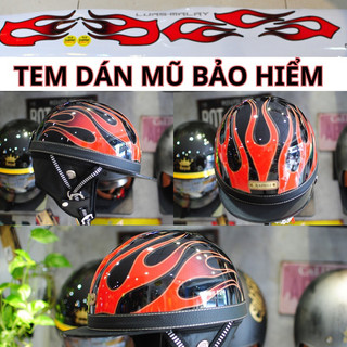 Tem dán mũ bảo hiểm 3/4