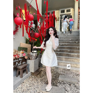 váy tafta phối tơ tay sang chảnh