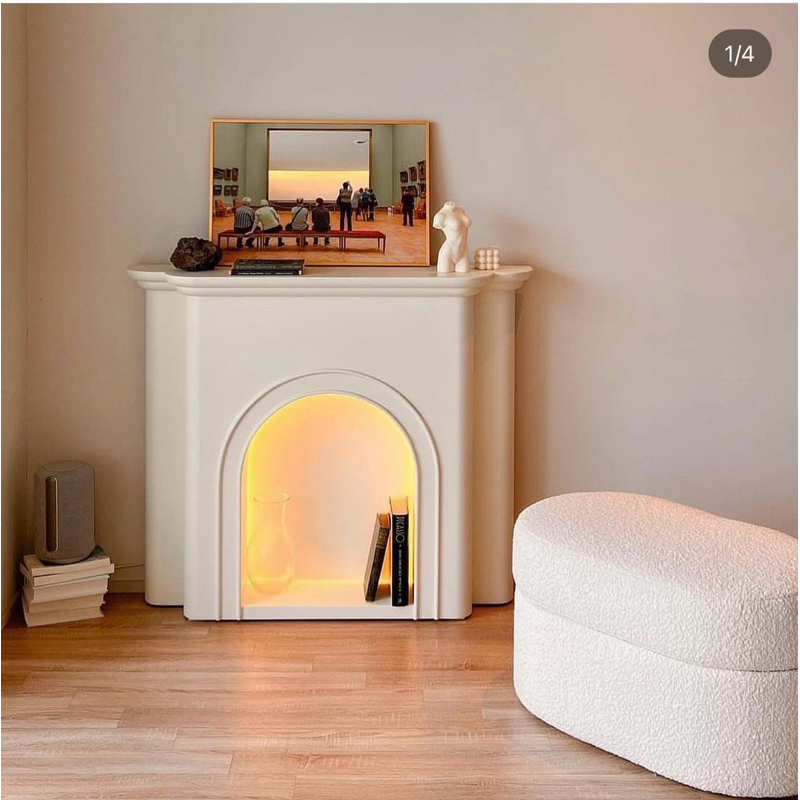 [Hàng sẵn giao] Lò sưởi decor phong cách Hàn Quốc - uốn cong