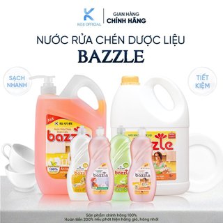 Can nước rửa chén dược liệu Bazzle hương quế sạch sâu ko gây kích ích da, không lưu lại mùi trên chén bát 2,1kg