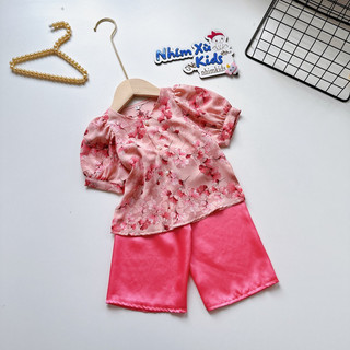 Bộ Bà Ba Lụa NHÍM XÙ KIDS Cho Bé Gái 4 Đến 28kg [S027]