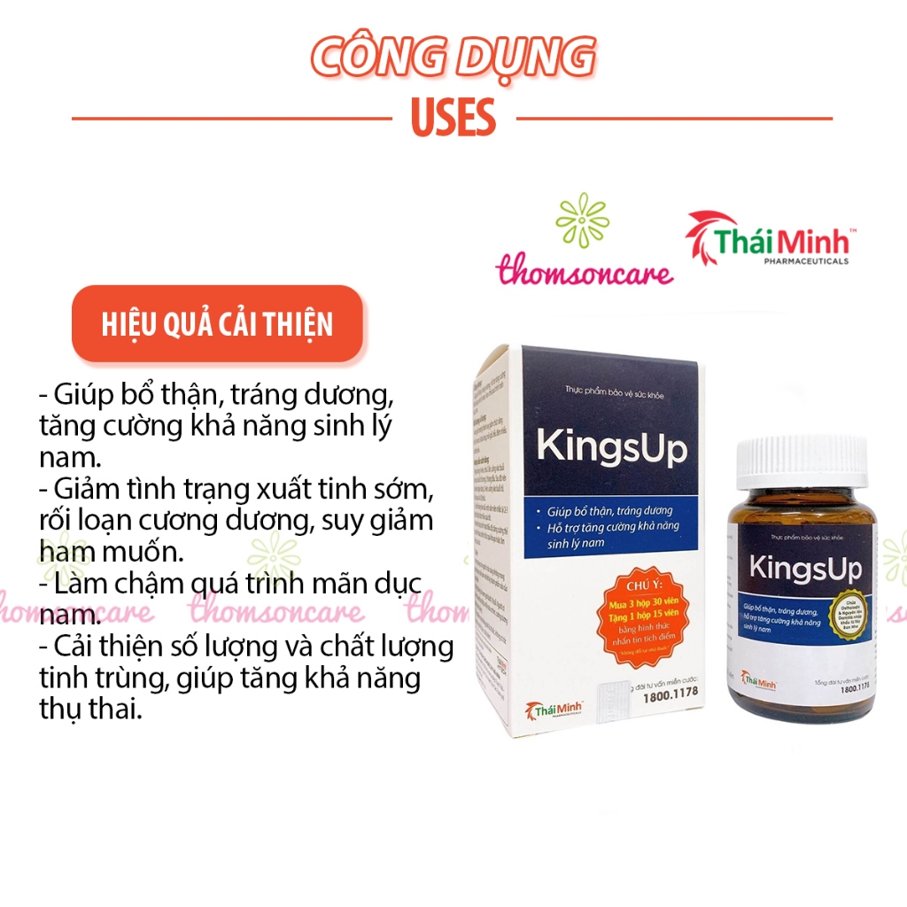 Tăng cường sinh lý nam từ Đông trùng hạ thảo Kingsup, có tem tích điểm Kingup