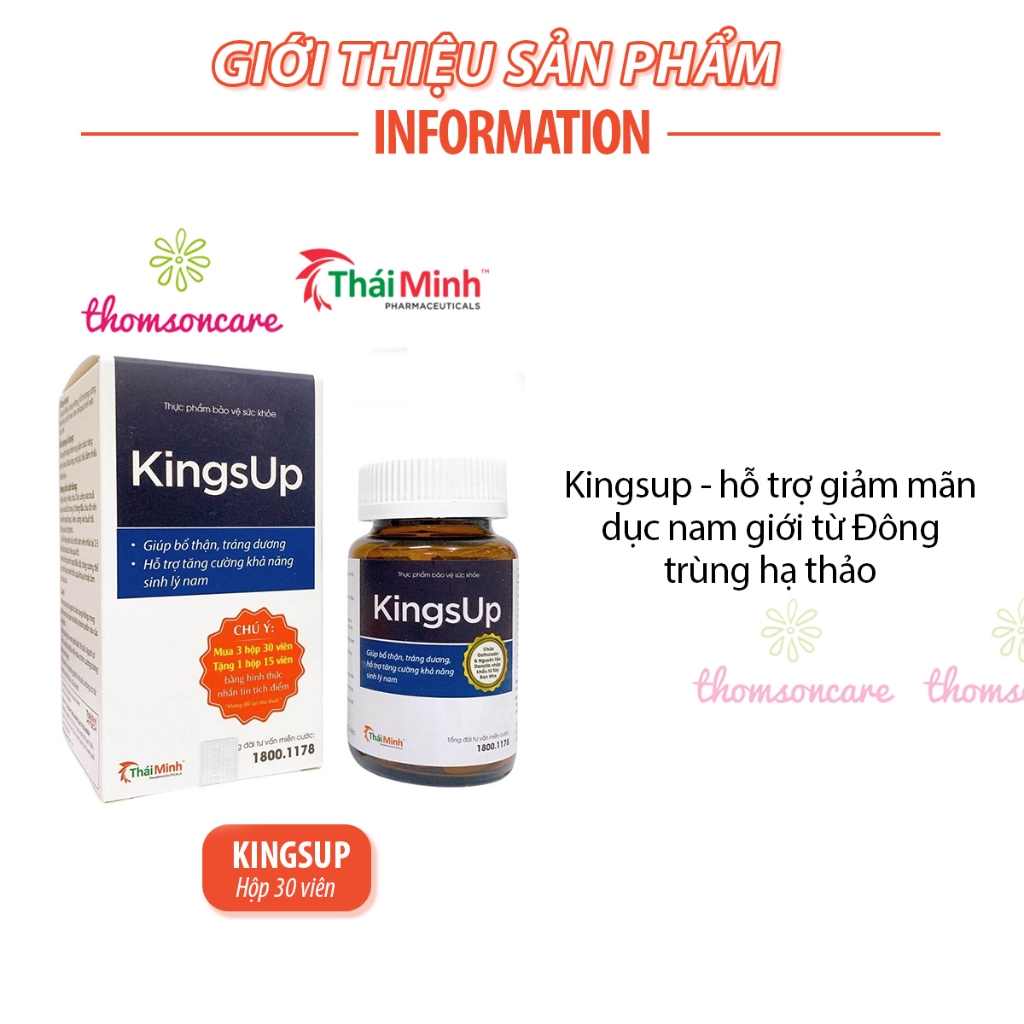 Tăng cường sinh lý nam từ Đông trùng hạ thảo Kingsup, có tem tích điểm Kingup