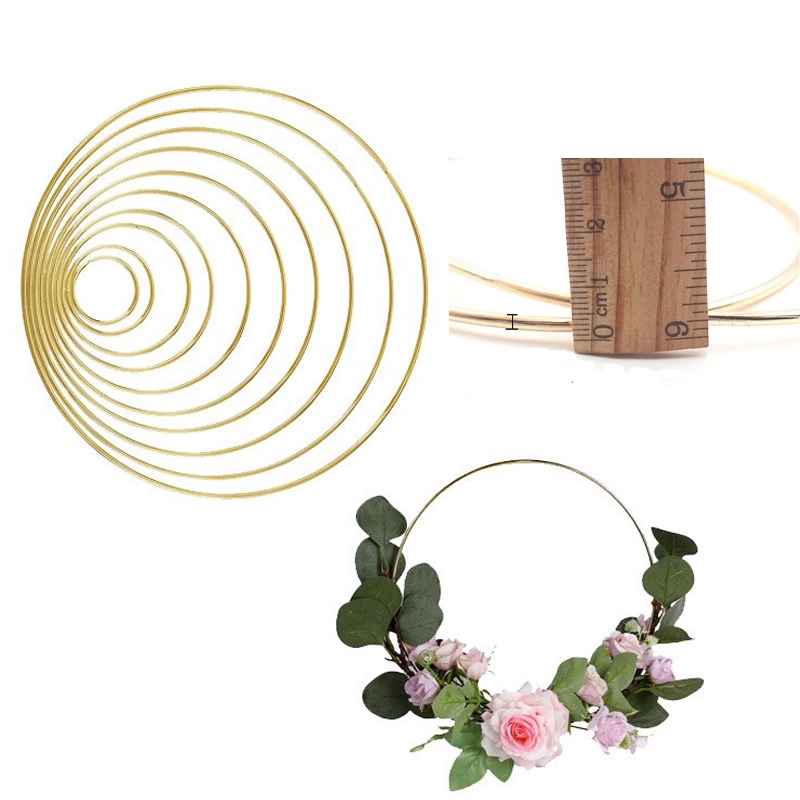 Vòng Kim Loại Khung Hoa Phôi Handmade Làm Vòng Hoa Trang Trí Vòng Nguyệt Quế
