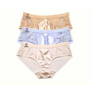 Combo 3 quần lót nữ lưng cao chất liệu phi bóng phối ren sườn QL02