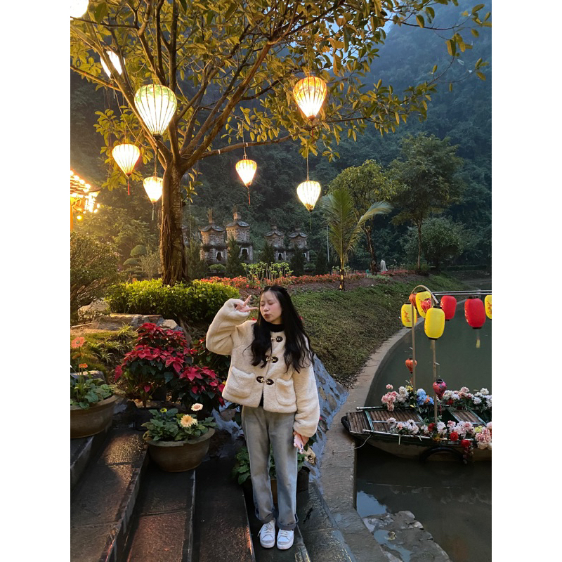 Áo khoác lông thời trang nữ